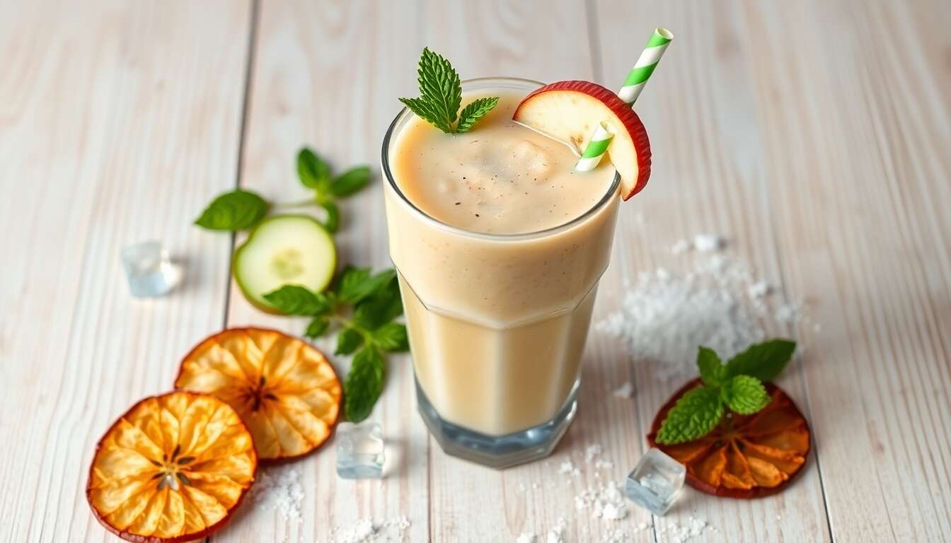 Smoothie diététique à la menthe, pomme et concombre : recette saine et rafraîchissante