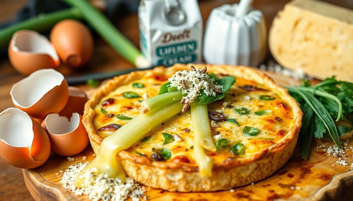 Quiche aux poireaux sans pâte : recette diététique