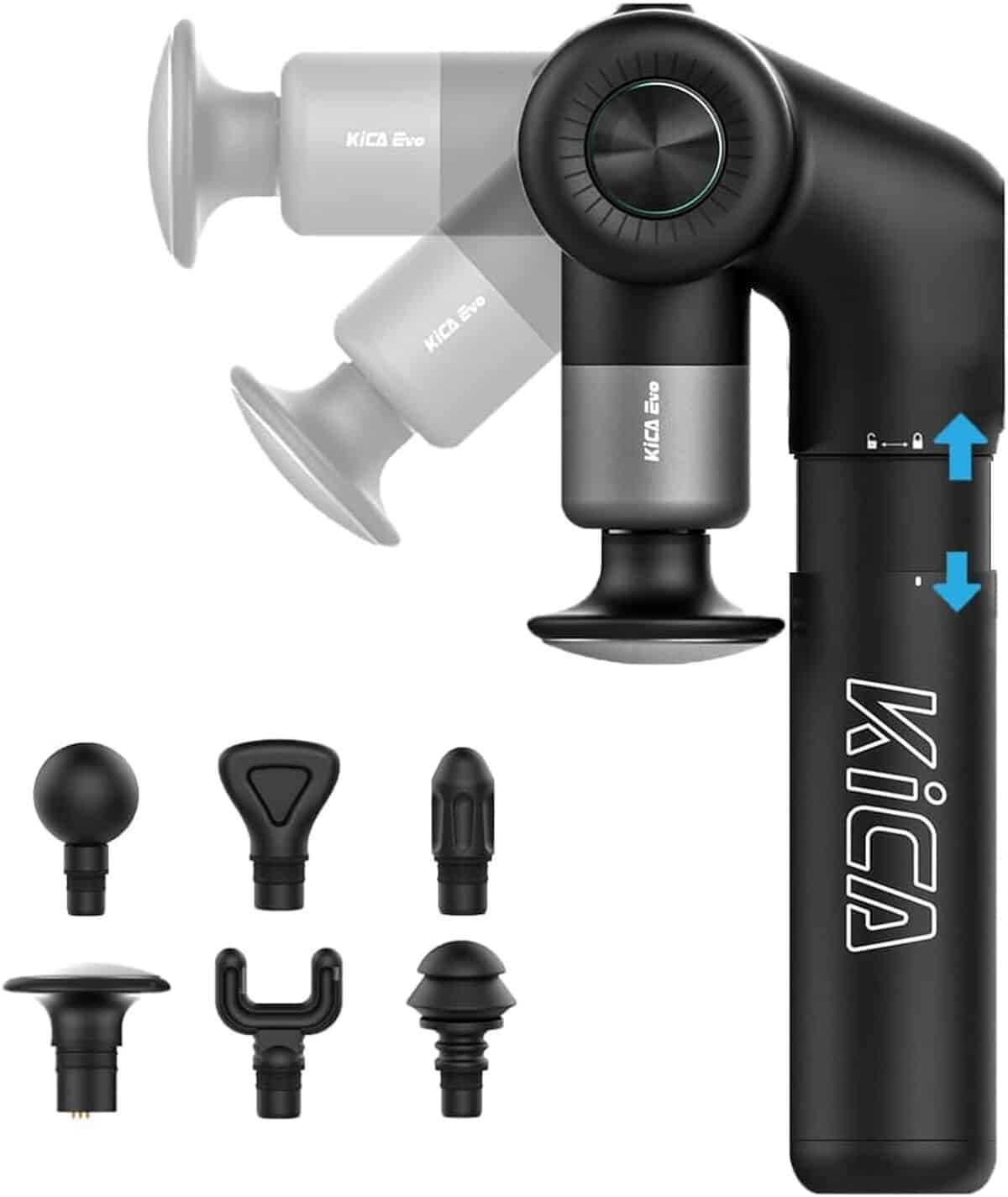 Test du pistolet de massage Kica EVO : bras réglable et perche extensible