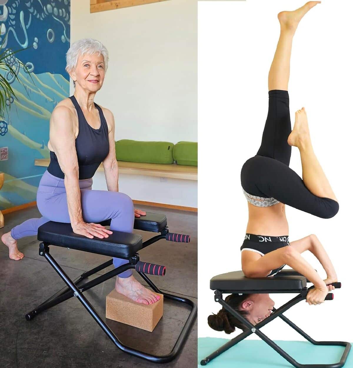 Test du banc d'inversion SISYAMA : chaise fitness et yoga