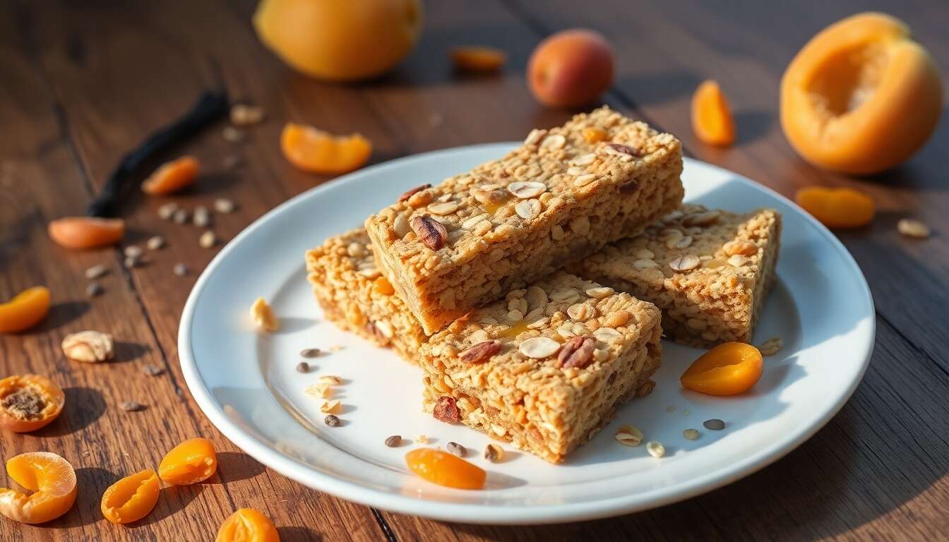 Recette de barres de muesli diététiques aux abricots