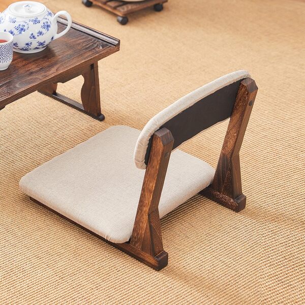 GZQWDC Chaise de méditation au sol avec soutien dorsal, chaise de sol japonaise, siège au sol, coussins de sol tatami, chaise de dossier pour le sol