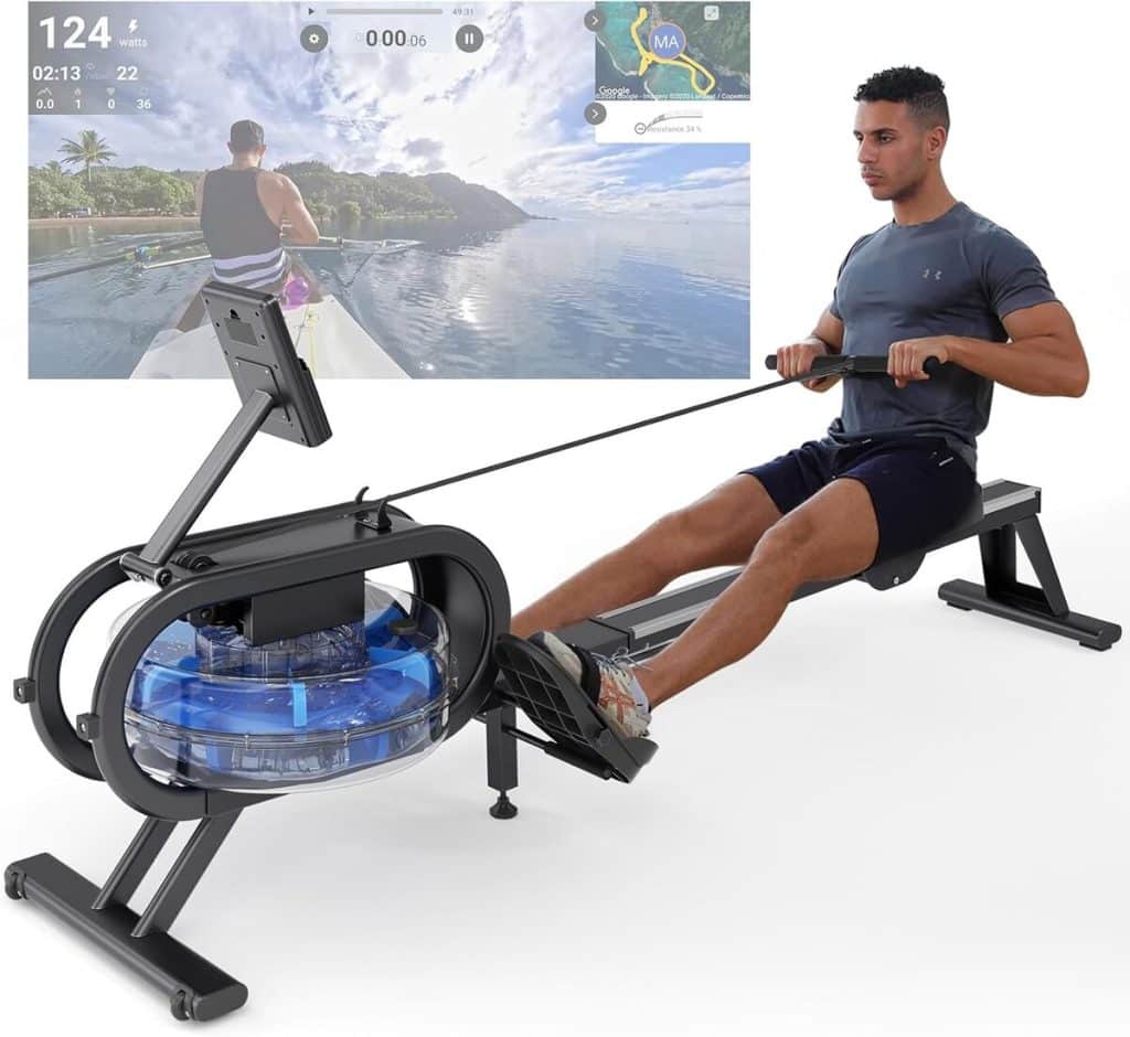 Test du rameur à eau : 6 niveaux de résistance et écran LCD