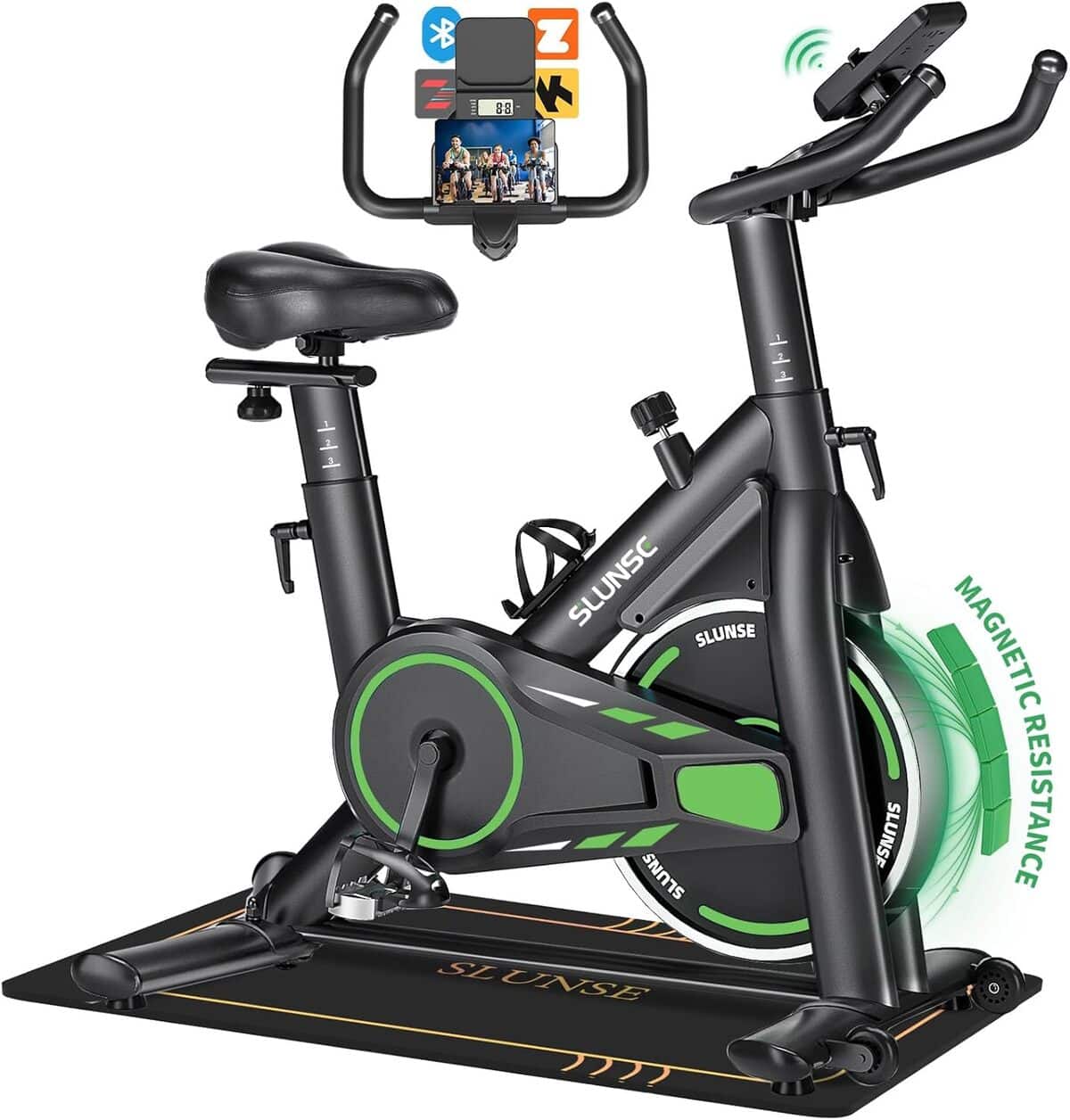 Test du vélo d'appartement connecté SLUNSE : confort et résistance maximale