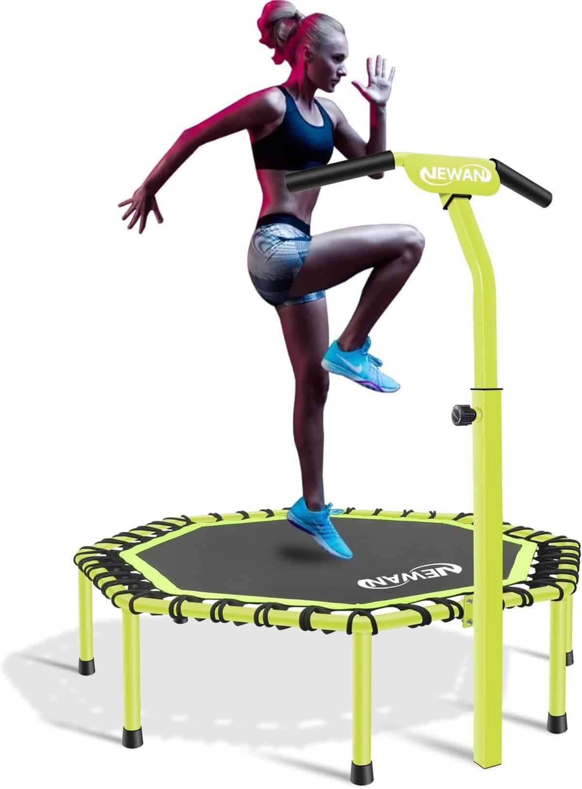 Test : trampoline Newan 121, 9 cm avec guidon réglable