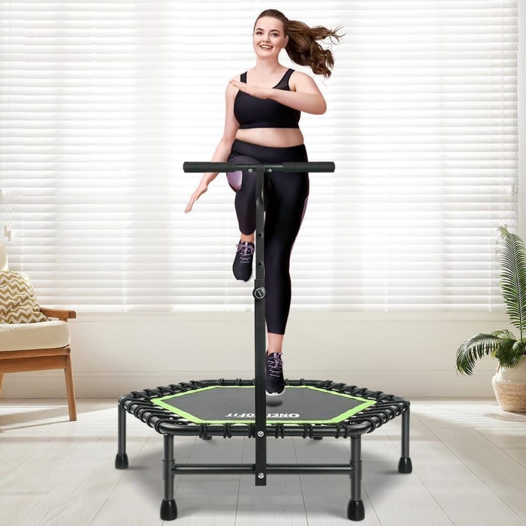 Test du trampoline ONETWOFIT : fitness silencieux en intérieur (114 cm)