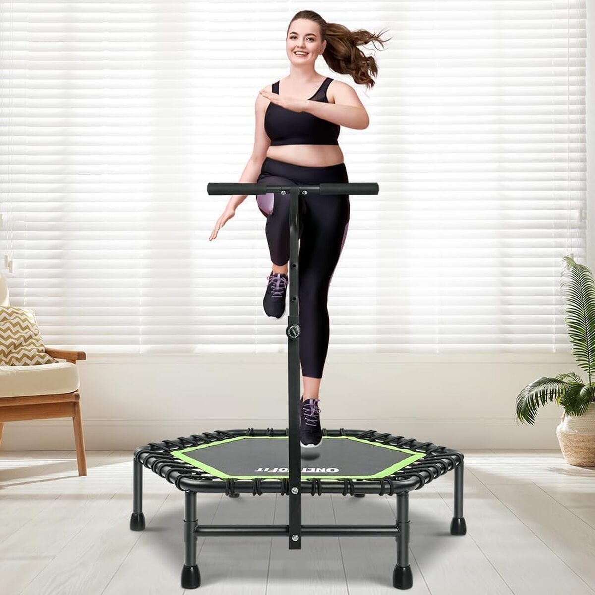 Test du trampoline ONETWOFIT : fitness silencieux en intérieur (114 cm)