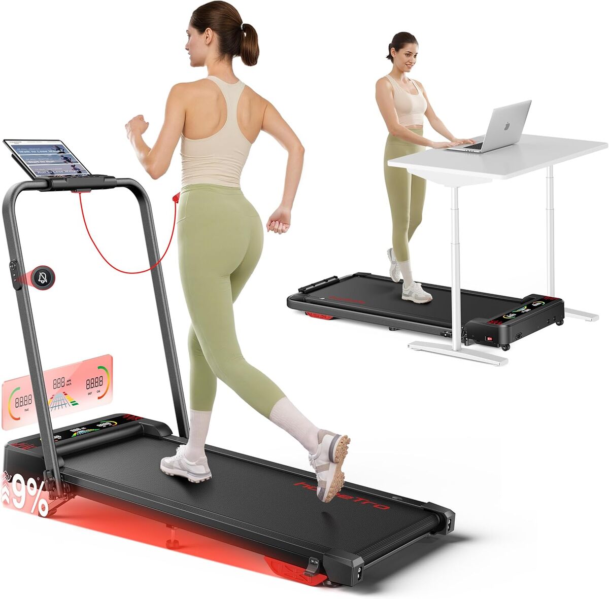 Test : hometro tapis de course pliable 5-en-1 avec LED motivantes