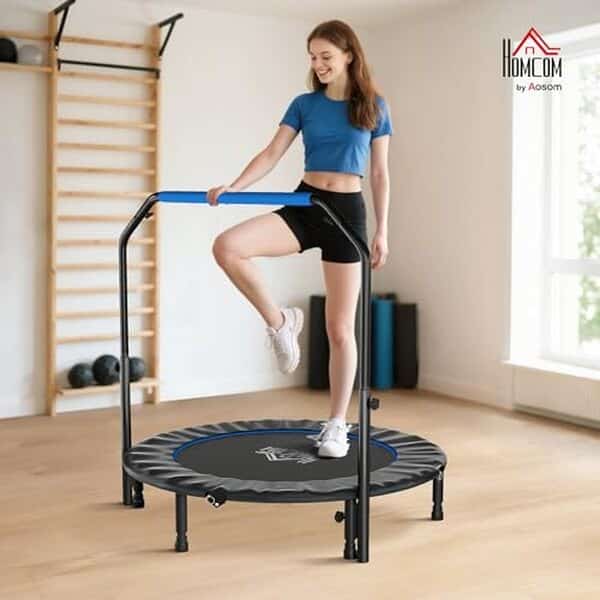 Découvrez notre test complet du mini trampoline pliable HOMCOM 121, 9 cm avec poignée ajustable : un équipement idéal pour le fitness à domicile, alliant praticité et performance.