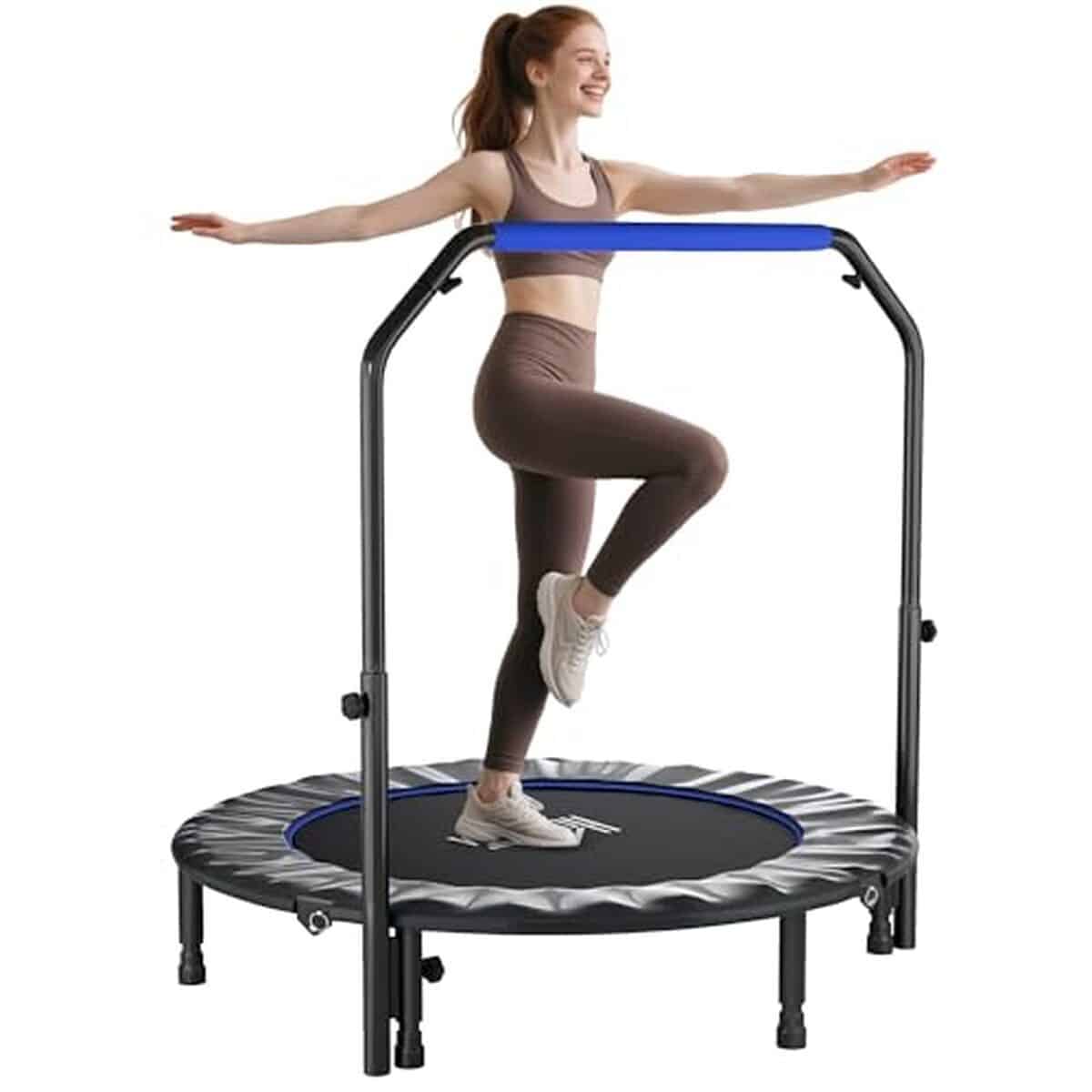 Test : mini trampoline pliable HOMCOM 121, 9 cm avec poignée ajustable