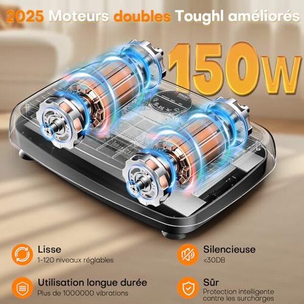 Découvrez la revue détaillée de la plateforme vibrante MOSUNY 2026 double moteur, conçue pour des séances de sport intensives, supportant jusqu'à 204 kg. Optimisez votre routine d'exercice avec notre analyse approfondie.