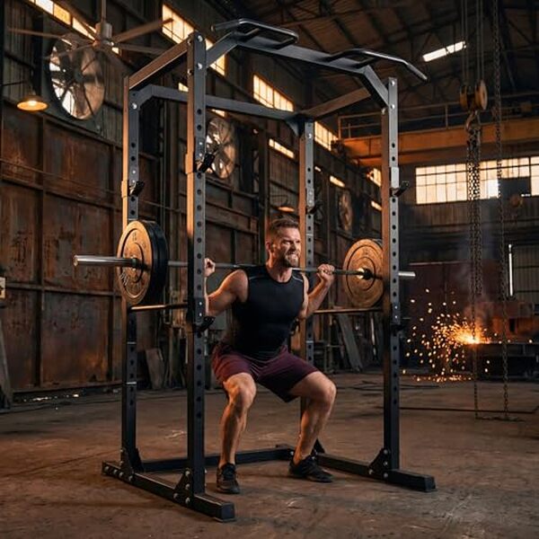 Découvrez notre test complet de la cage à squat Dione : une structure robuste supportant 250 kg, idéale pour vos entraînements de musculation en toute sécurité.