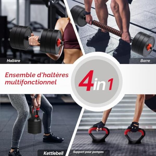 Découvrez notre test détaillé des haltères réglables JOROTO 30kg 4-en-1 : avis, avantages et inconvénients pour équiper votre gym à la maison avec un équipement de qualité. 