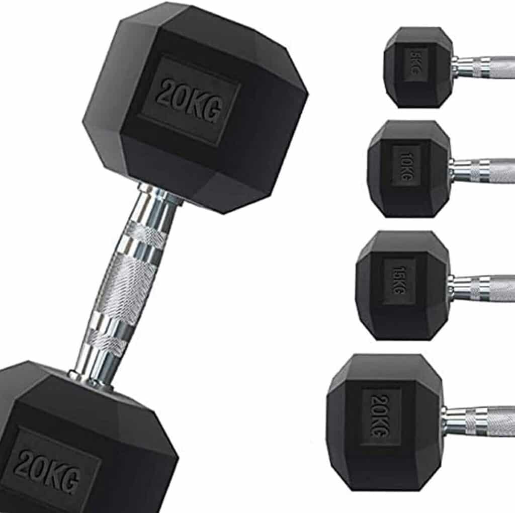 Test du G5 HT SPORT : guidon hexagonal caoutchouté 17, 5 kg pour musculation
