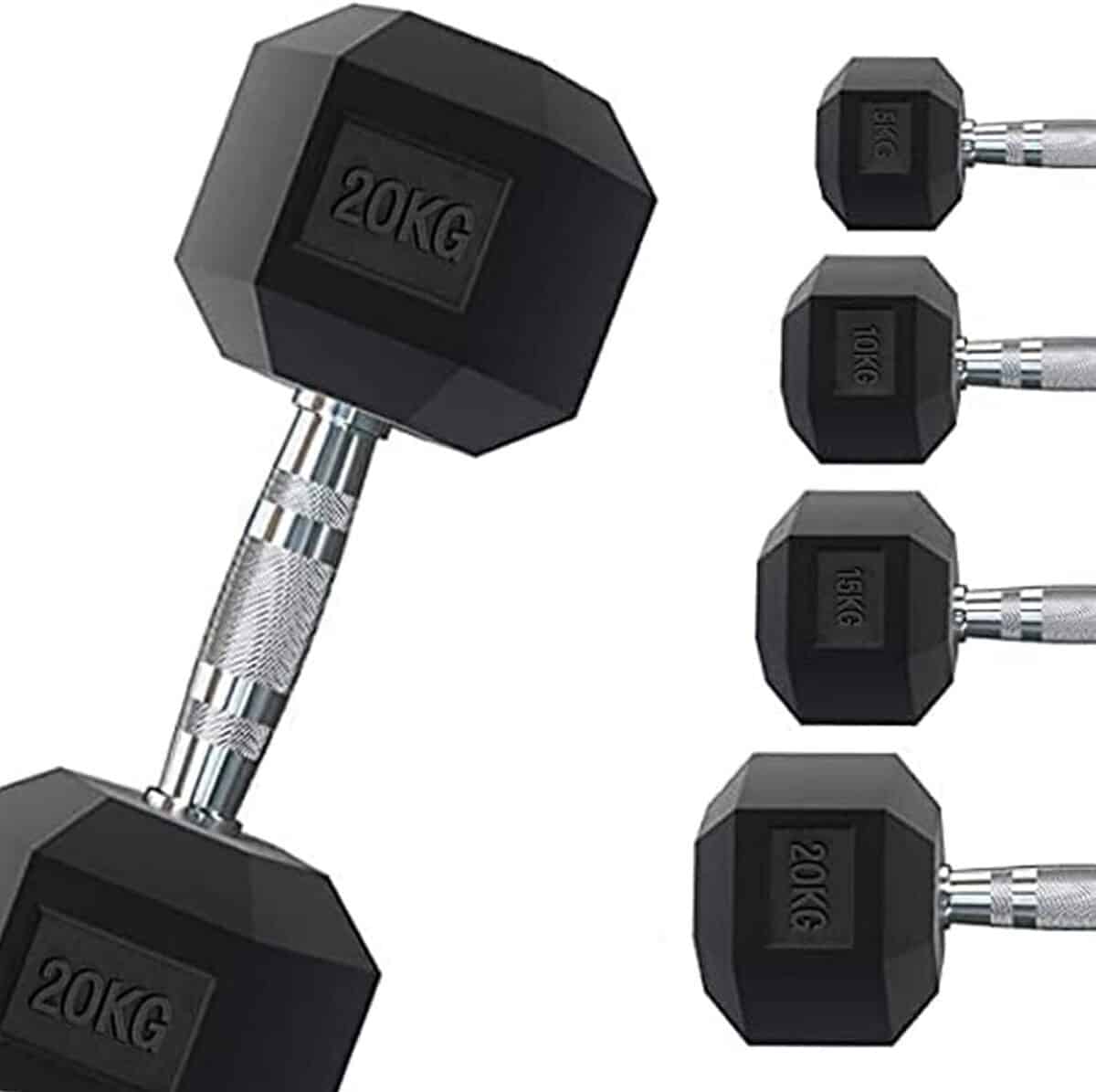 Test du G5 HT SPORT : guidon hexagonal caoutchouté 17, 5 kg pour musculation