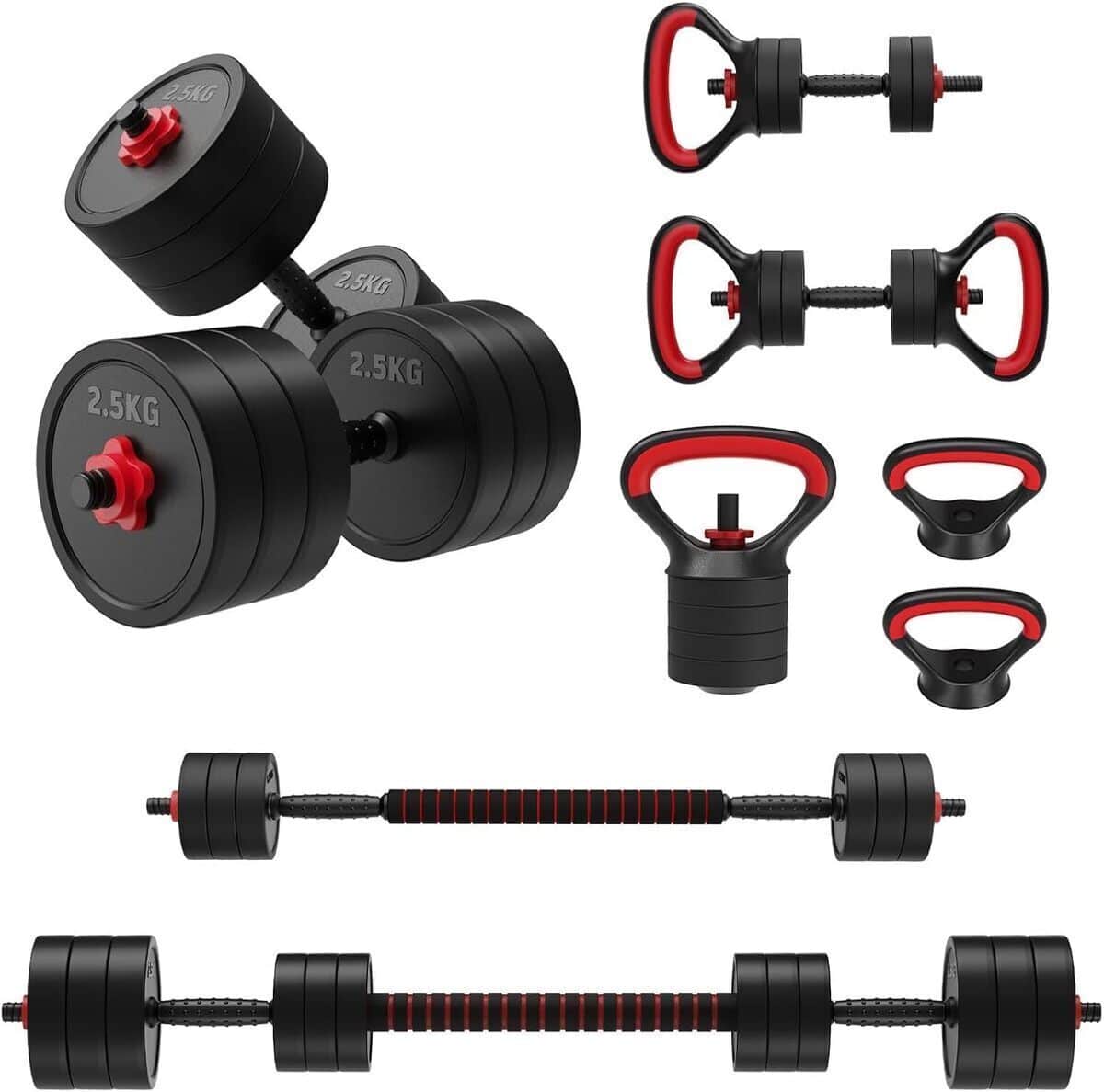 Test du set d'haltères réglables JOROTO 30KG 4-en-1 pour la gym à la maison