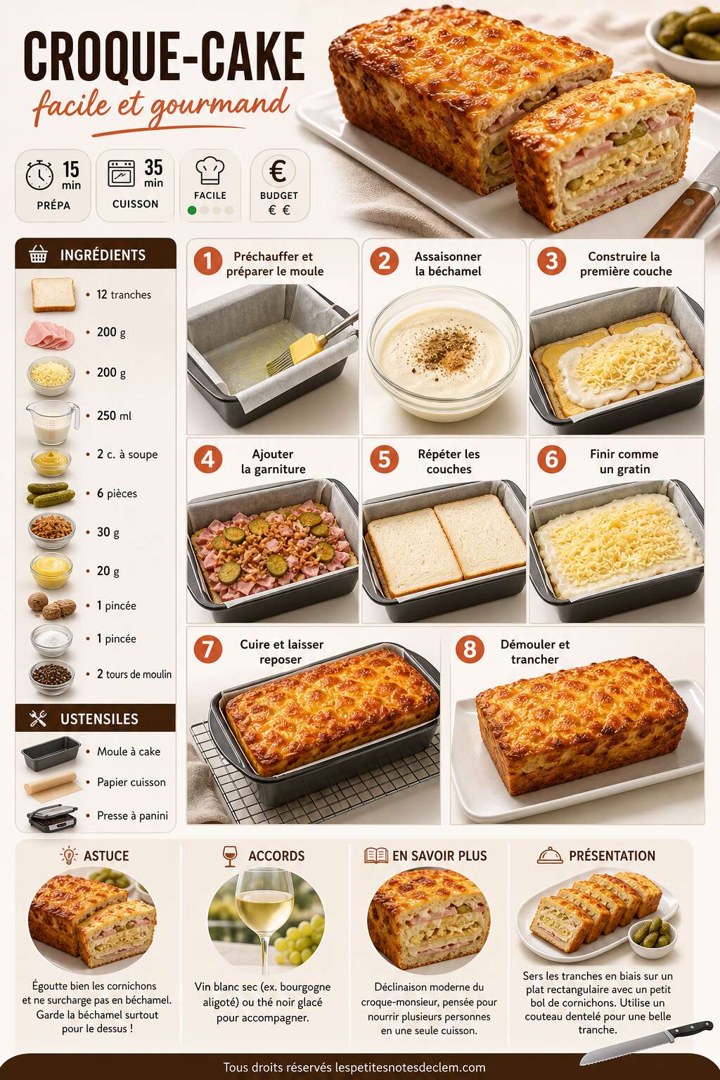 Fiche recette Recette de croque-cake facile et gourmand Fiche recette Recette de croque-cake facile et gourmand