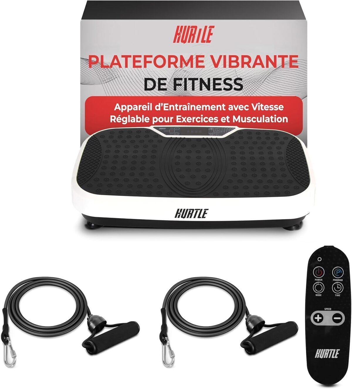 Test Hurtle plateforme vibrante avec bandes de résistance