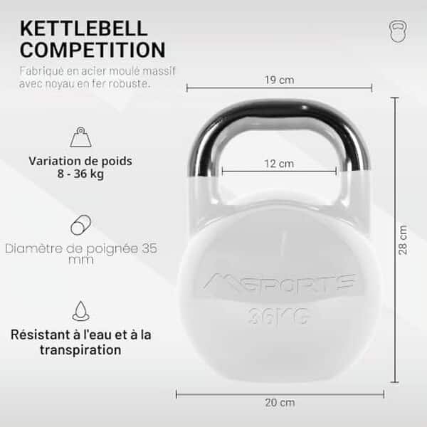 Découvrez notre test complet du kettlebell 36 kg gris. Qualité studio pro, performance et durabilité analysées pour optimiser votre entraînement.