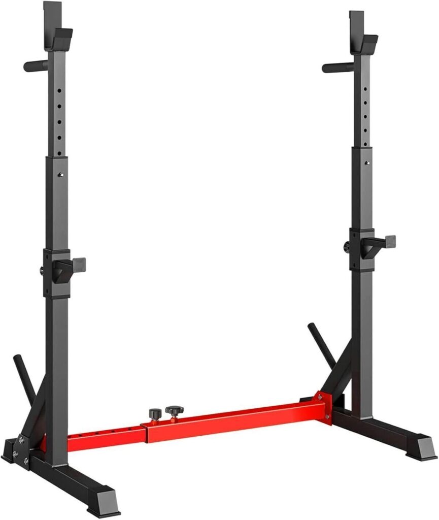 Test des cages de squat multifonction 250 kg (Rouge)
