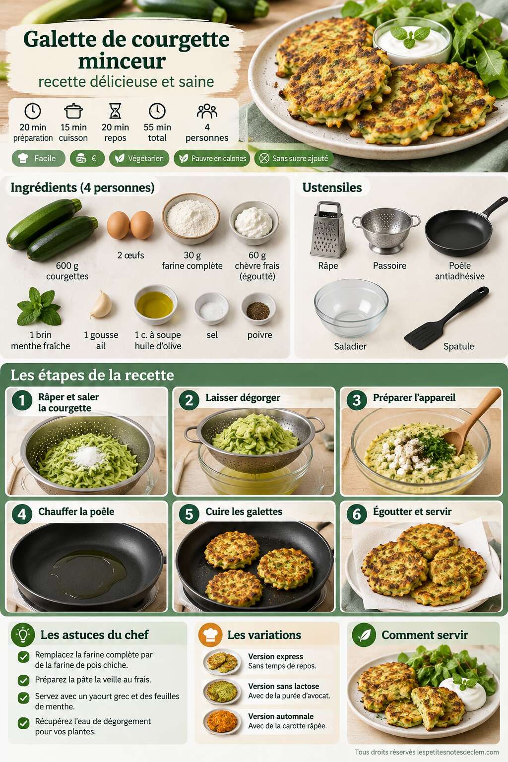 Fiche recette Galette de courgette minceur : recette délicieuse et saine Fiche recette Galette de courgette minceur : recette délicieuse et saine