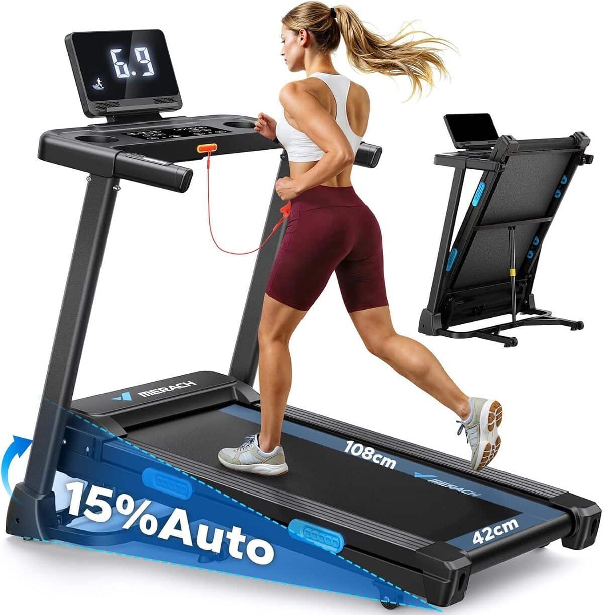 Test du tapis de marche inclinable Merach 2.5HP : pratique et pliable