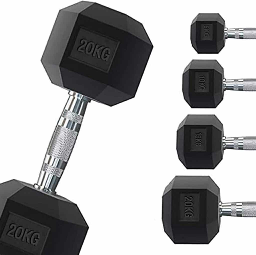Test guidon hexagonal caoutchouté 2 x 12, 5 kg : musculation optimale